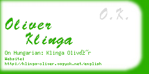 oliver klinga business card